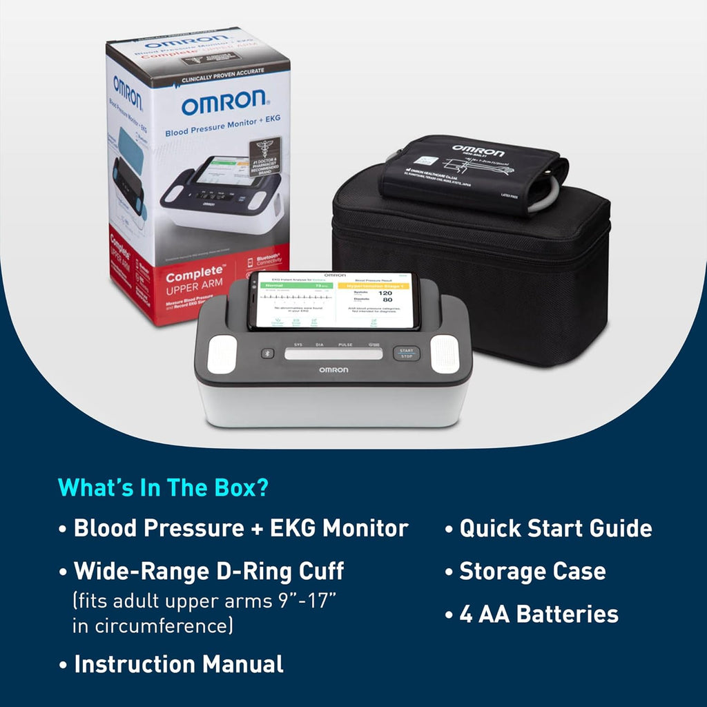 Complete 2-In-1 Blood Pressure Monitor + EKG for Home Use & Upper Arm Blood Pressure Cuff - #1 Doctor & Pharmacist Recommended Brand - Clinically Validated - Connect App