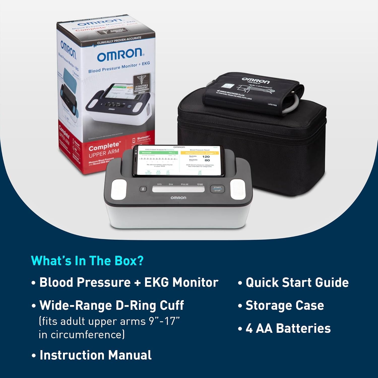 Complete 2-In-1 Blood Pressure Monitor + EKG for Home Use & Upper Arm Blood Pressure Cuff - #1 Doctor & Pharmacist Recommended Brand - Clinically Validated - Connect App