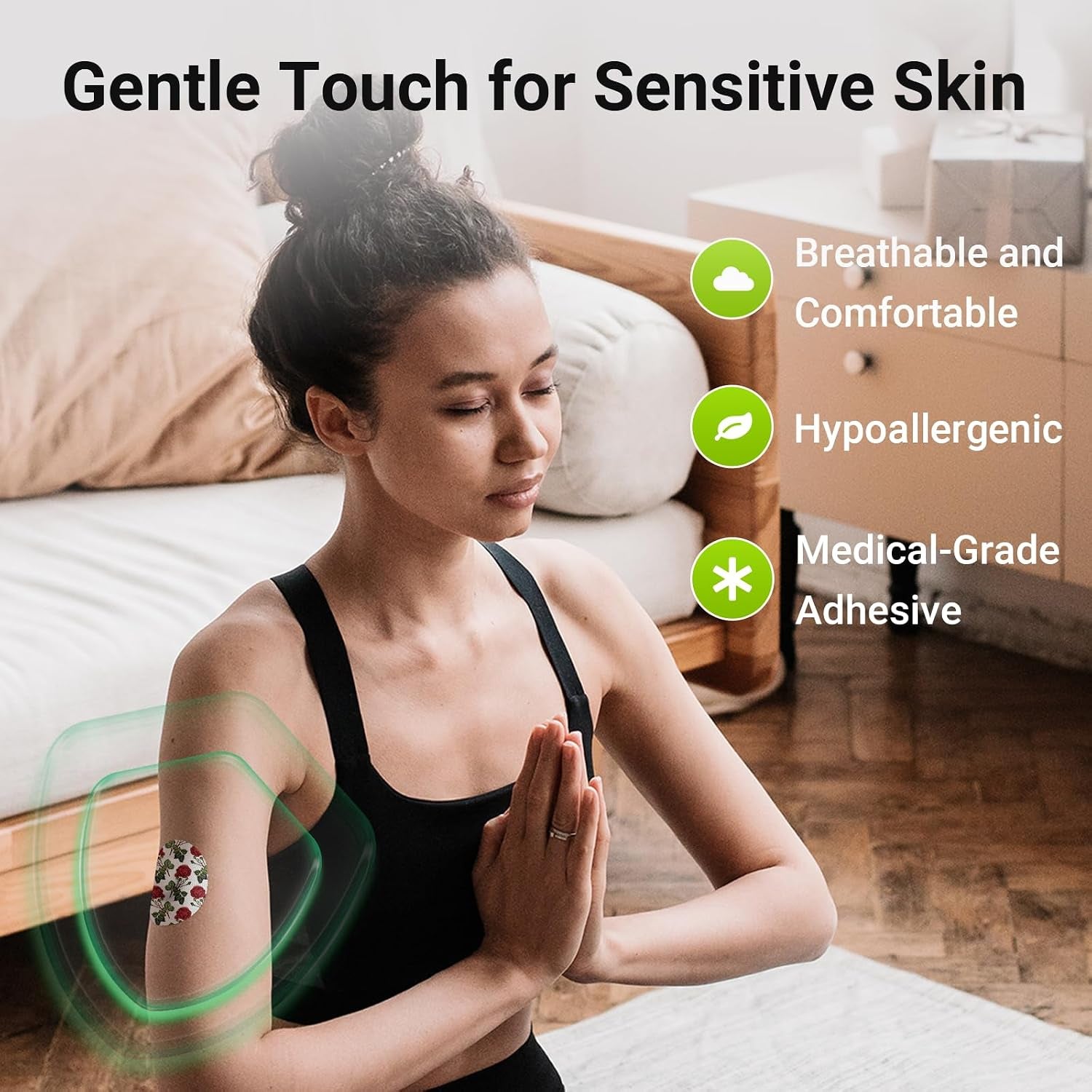 32 Pack Dexcom G7 Overpatches with Reusable Hardshell Cover (Yellow Flower)