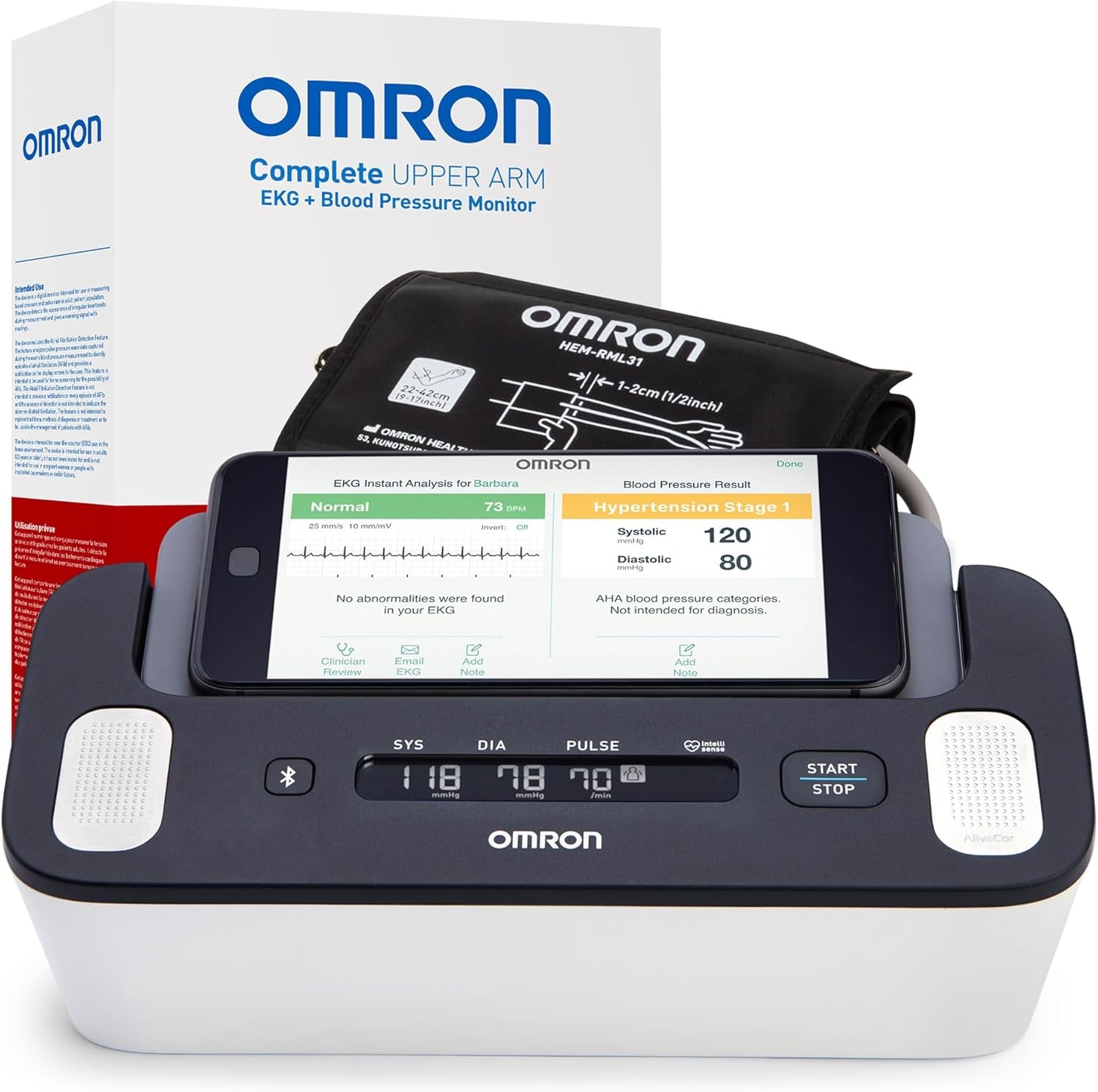 Complete 2-In-1 Blood Pressure Monitor + EKG for Home Use & Upper Arm Blood Pressure Cuff - #1 Doctor & Pharmacist Recommended Brand - Clinically Validated - Connect App