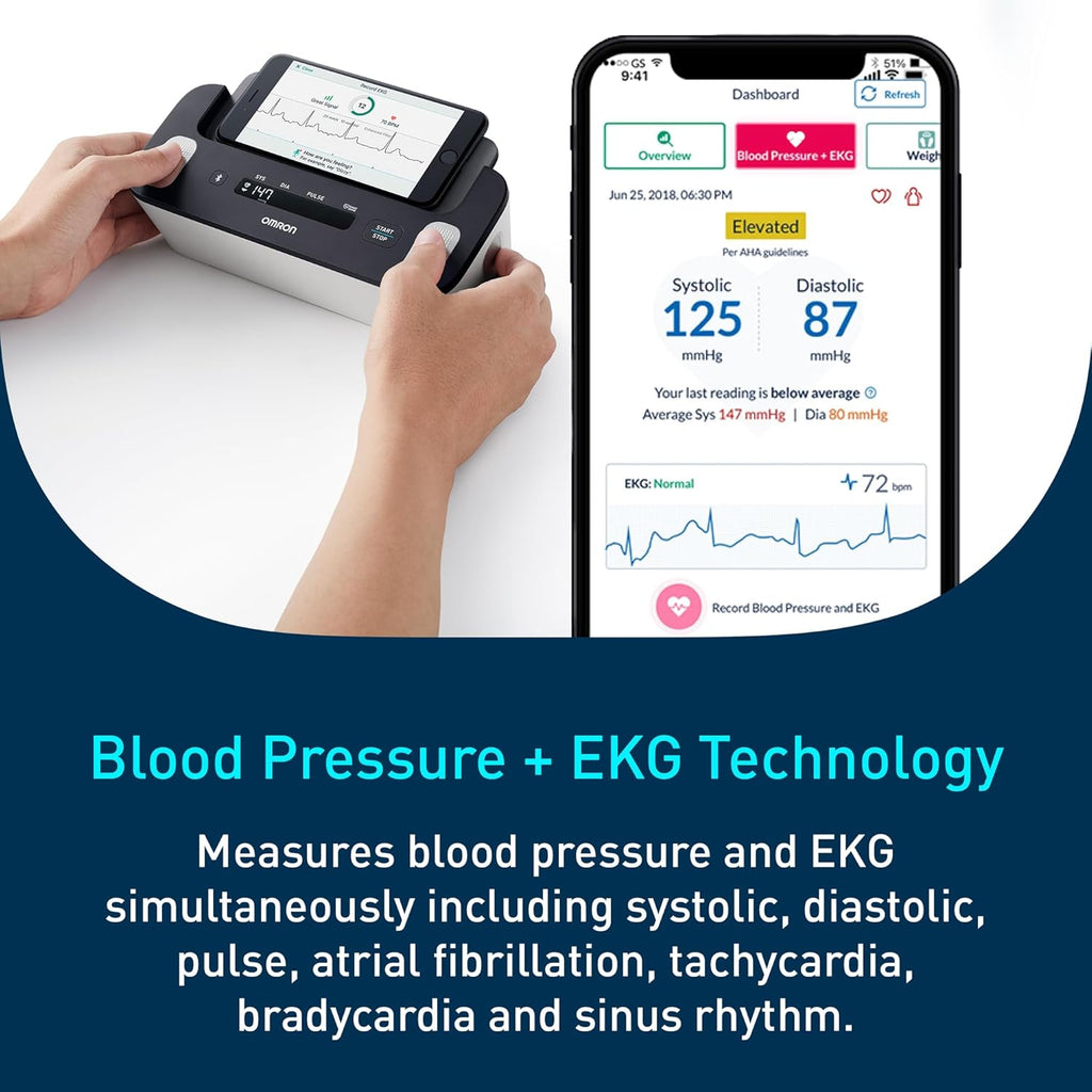 Complete 2-In-1 Blood Pressure Monitor + EKG for Home Use & Upper Arm Blood Pressure Cuff - #1 Doctor & Pharmacist Recommended Brand - Clinically Validated - Connect App