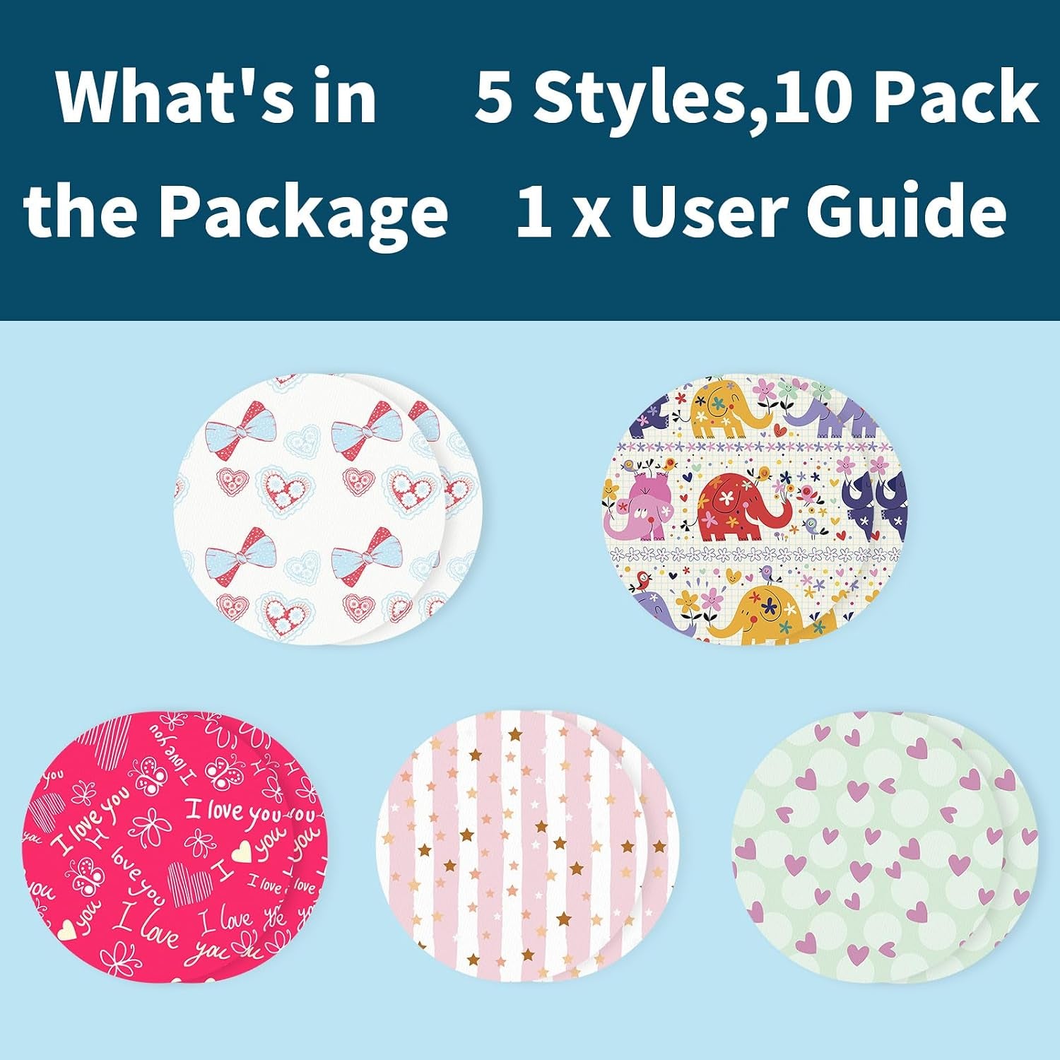 10 Pack G7 Adhesive Patches Waterproof & Sweatproof,Flexible & Breathable Covers for G7 & Stelo,Non-Glue Central,Hypoallergenic & Latex-Free Overpatch for 15 Days,Adorable Decor