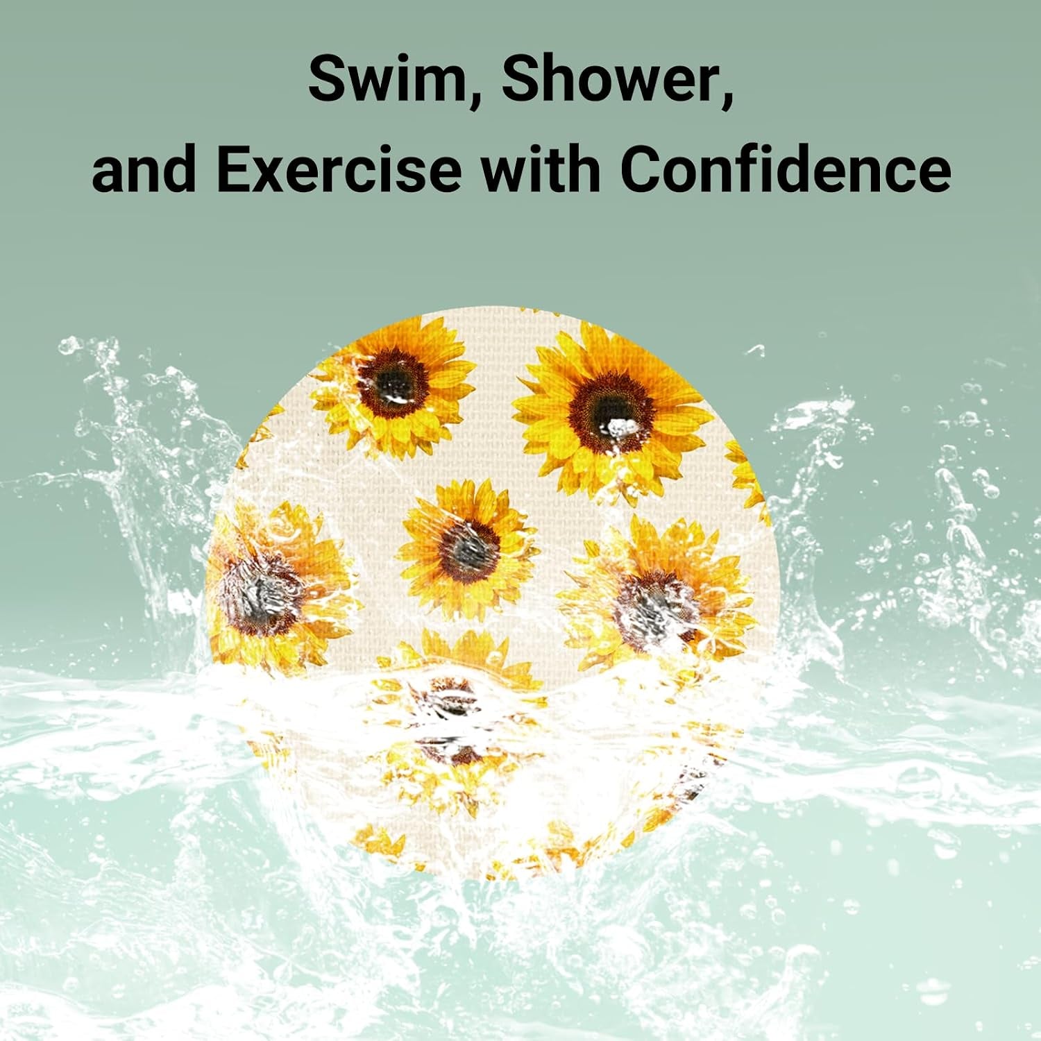 32 Pack Dexcom G7 Overpatches with Reusable Hardshell Cover (Yellow Flower)